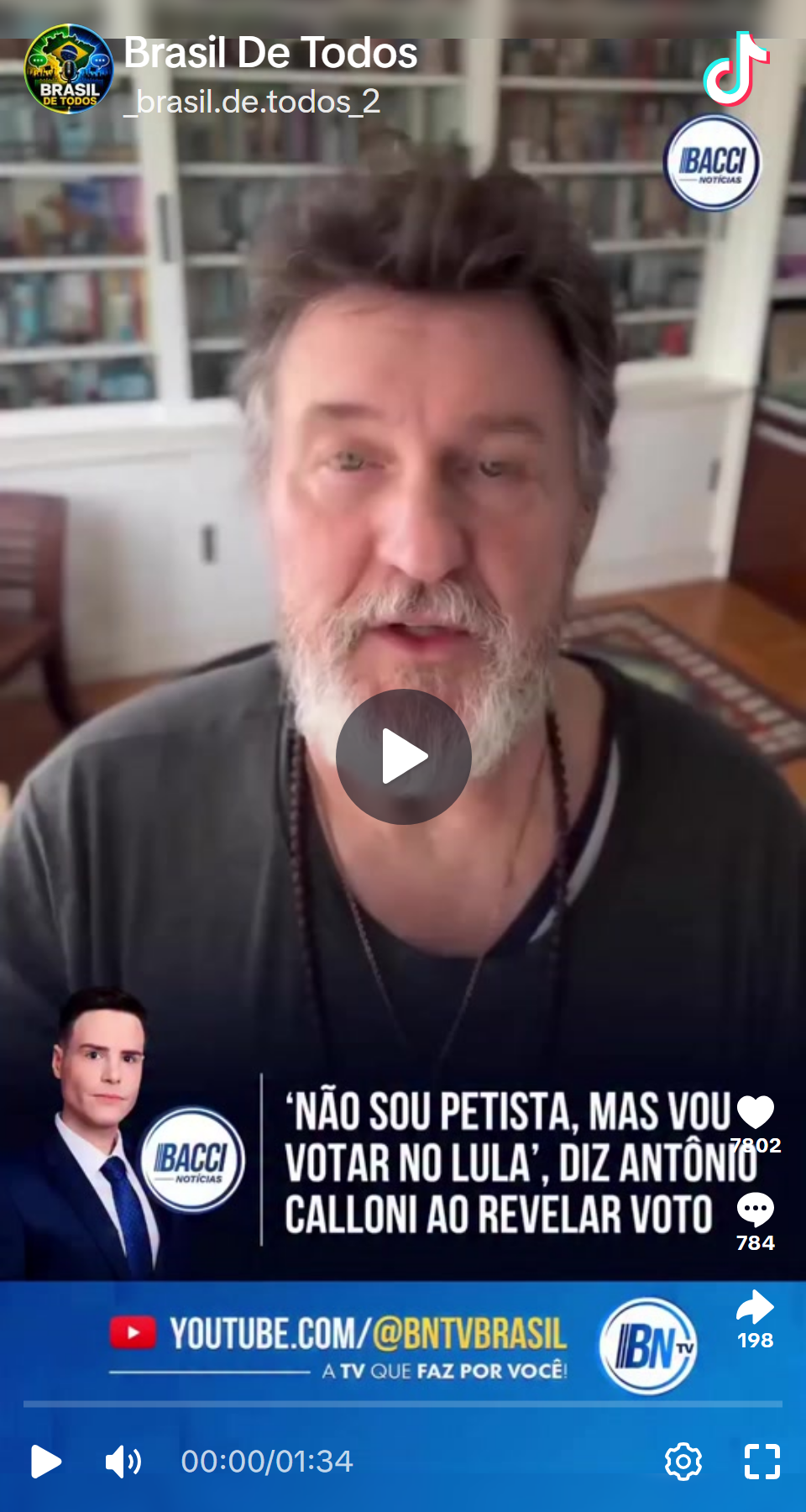 Print arquivado do post de Antônio Calloni em 04/10/2026
