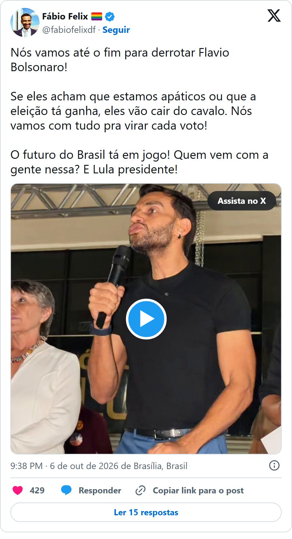 Print arquivado do post de Fábio Felix em 06/10/2026