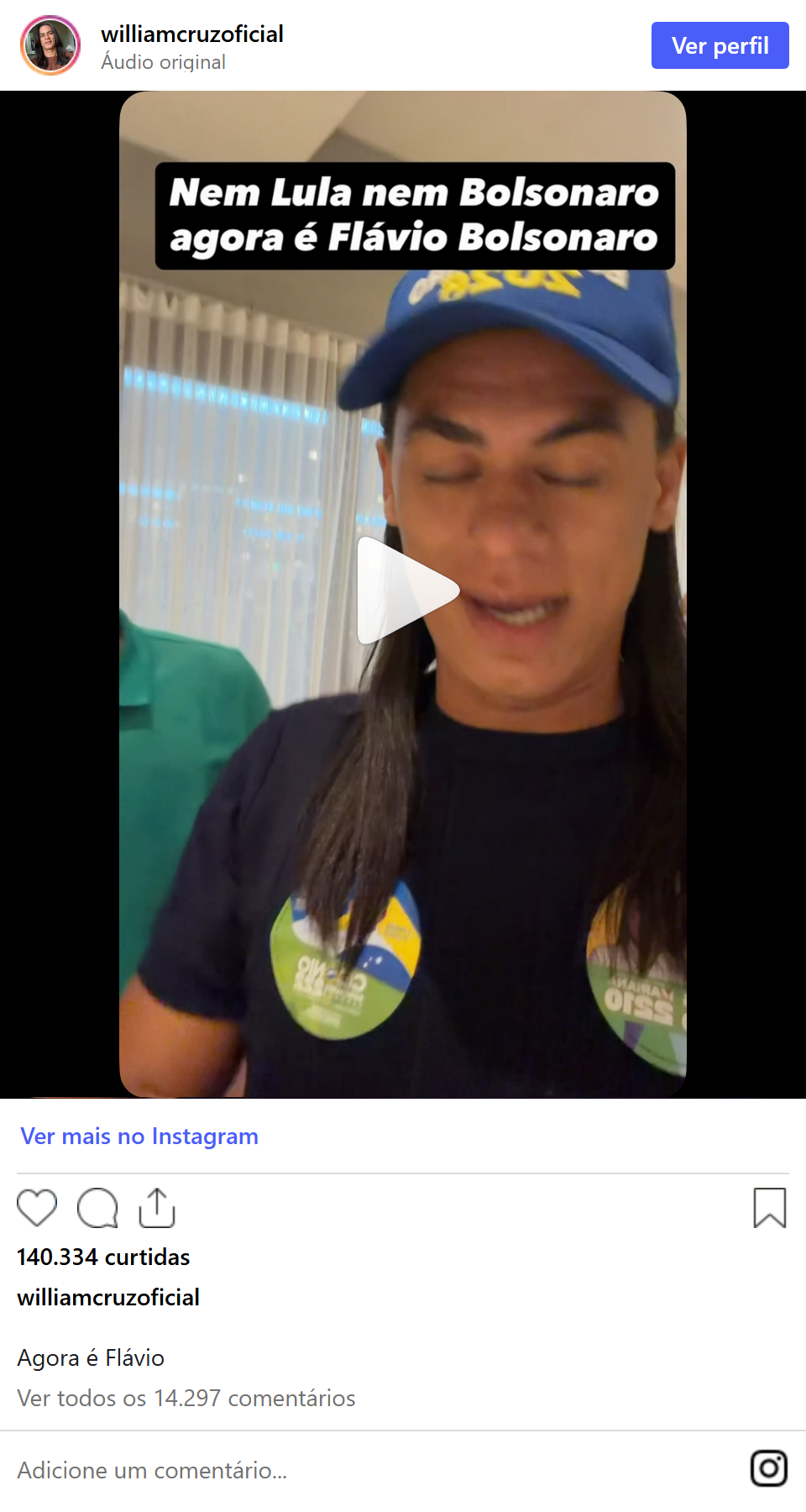 Print arquivado do post de William Cruz em 13/10/2026