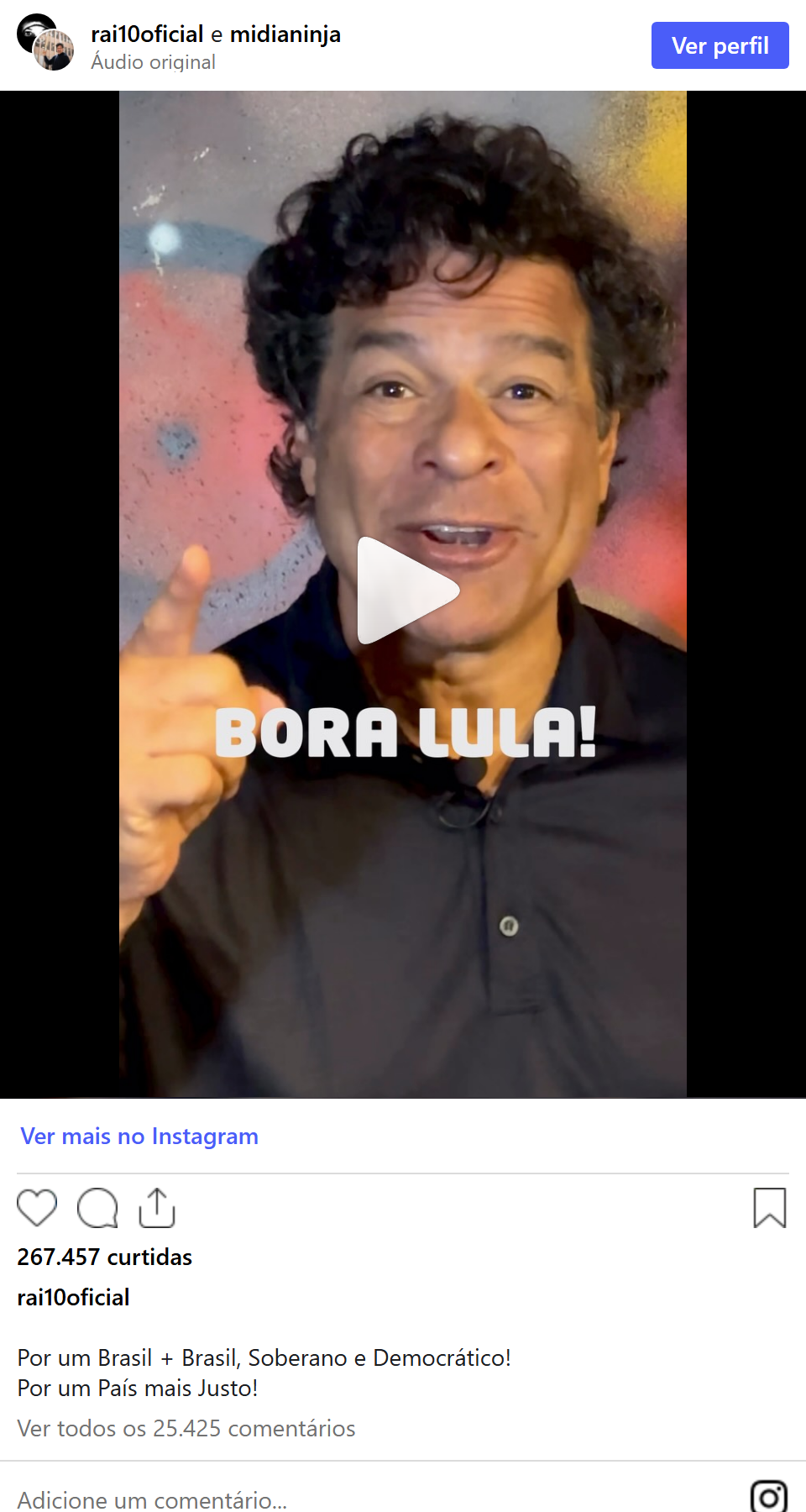 Print arquivado do post de Raí em 22/09/2026