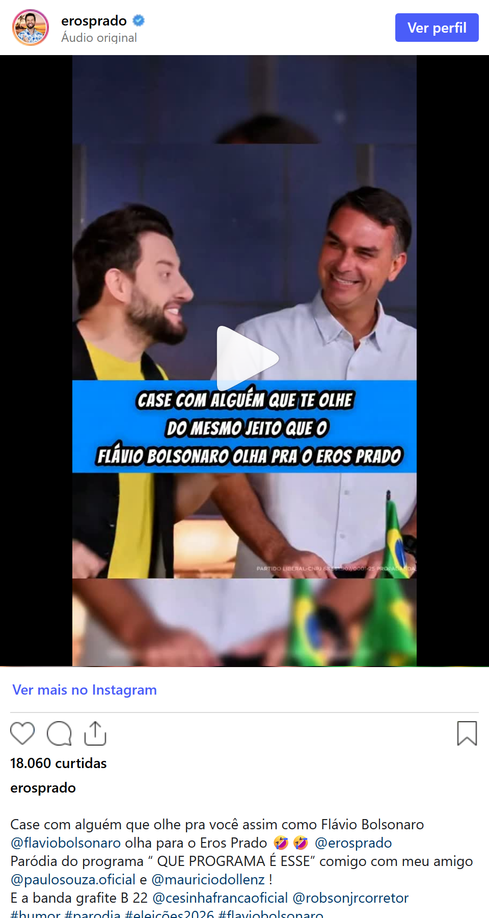 Print arquivado do post de Eros Prado em 07/10/2026