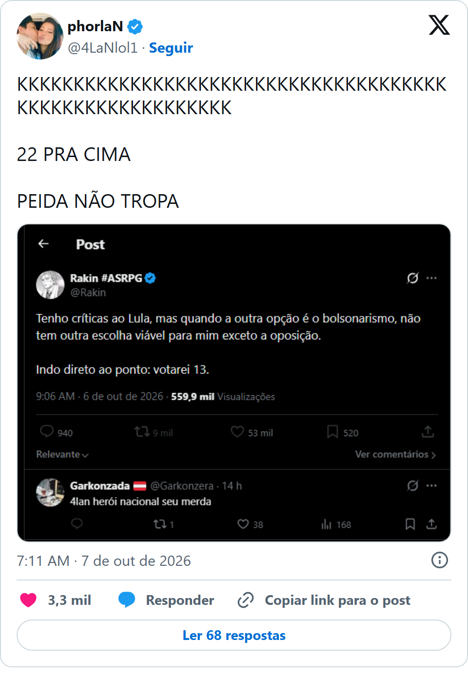 Print arquivado do post de 4LaN em 07/10/2026