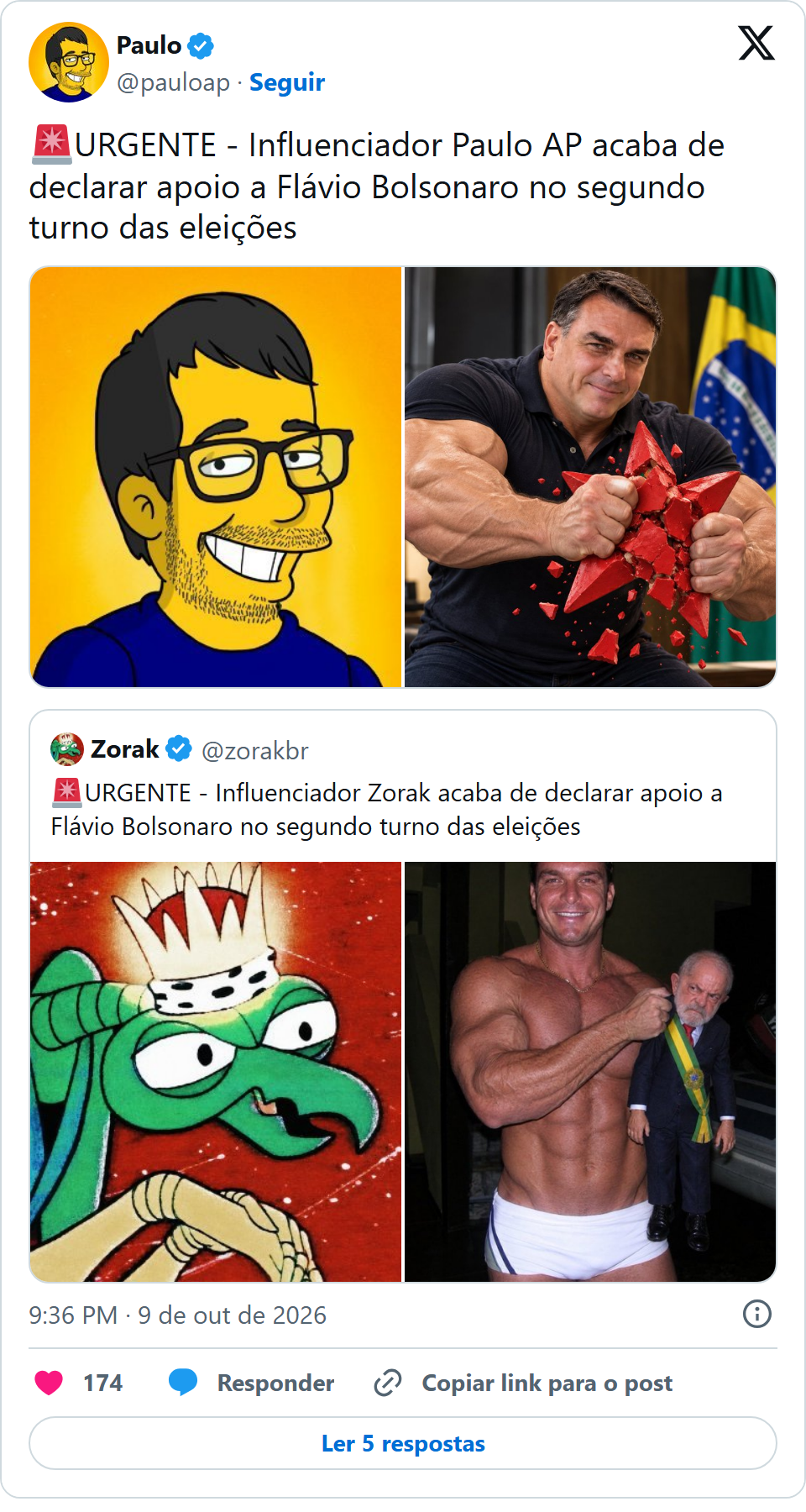 Print arquivado do post de Paulo AP em 09/10/2026