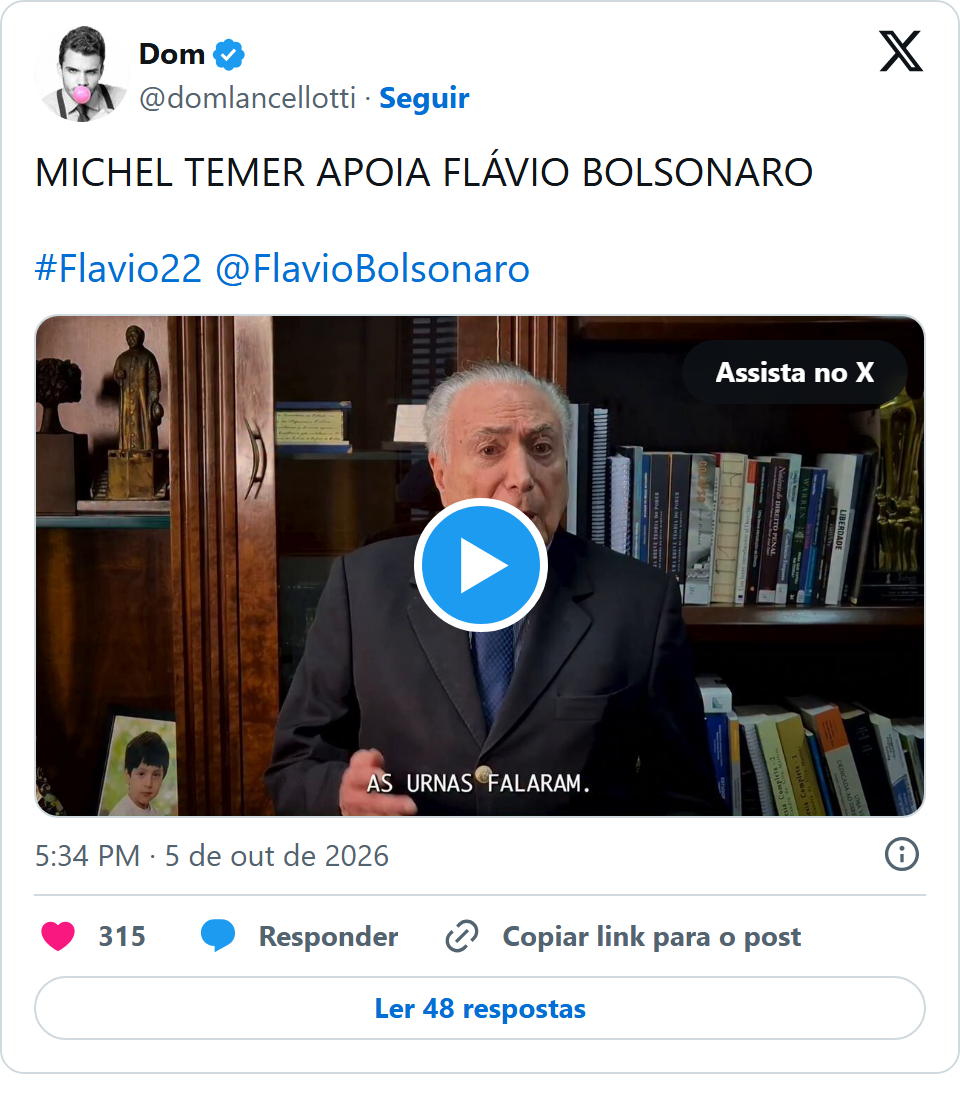 Print arquivado do post de Dom em 05/10/2026