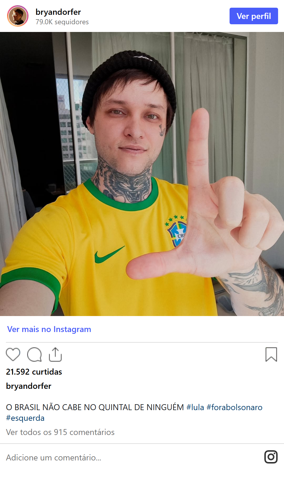 Print arquivado do post de Bryan Emmendörfer (Ossos Perdidos) em 17/10/2026